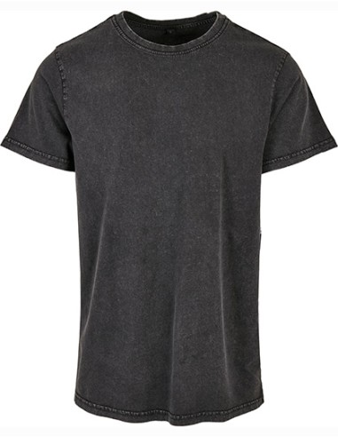 BUI-BY190-Acid Washed Round Neck Tee